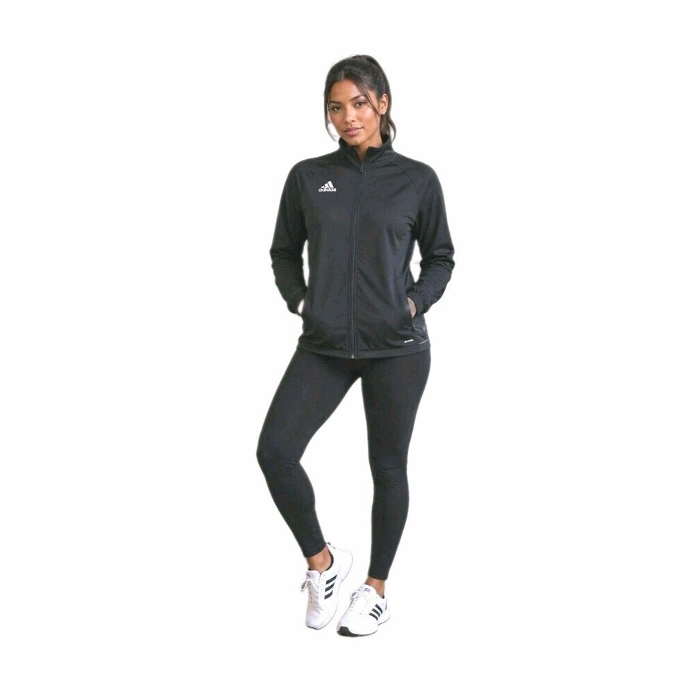 Adidas Climalite  Striped Full Zip Light Jacket Black Size Medium Outdoor